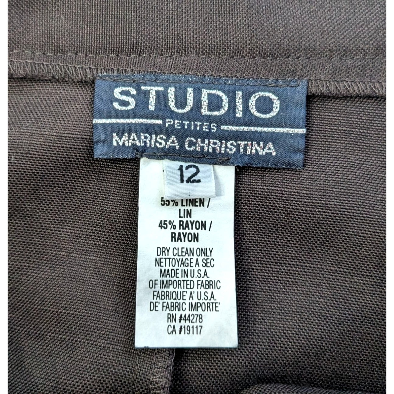 NWT Vtg 90s STUDIO MARISA CHRISTINA Linen Blend Safari Academia Midi Skirt 12P