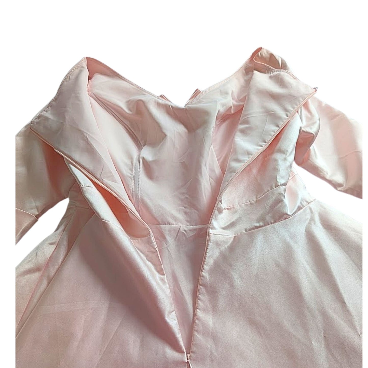 NWOT LanTing Icy Pink Surplice Cowl Cape 3/4 Sleeve A-Line Midi Dress