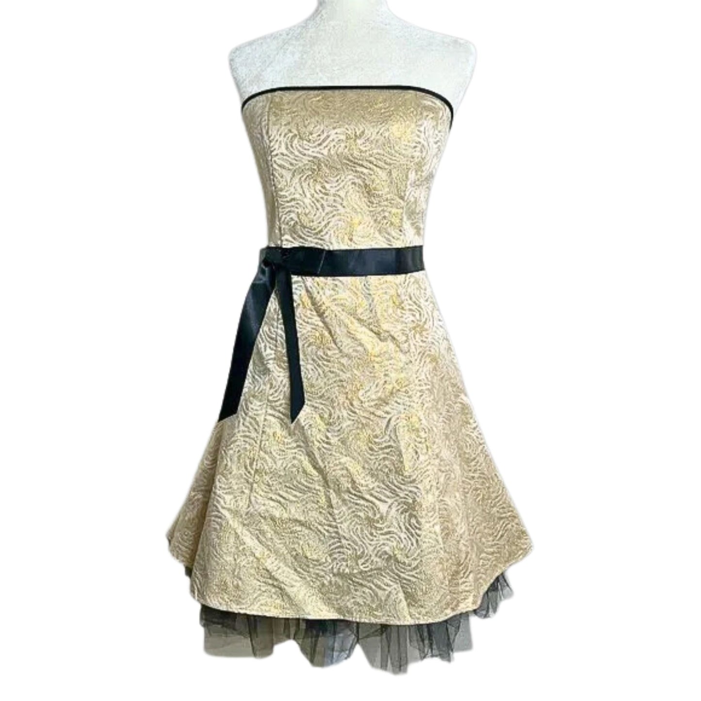 Vintage 90s/Y2K Jessica McClintock GUNNE SAX Gold Prom Dress Fairy Grunge Sz 9