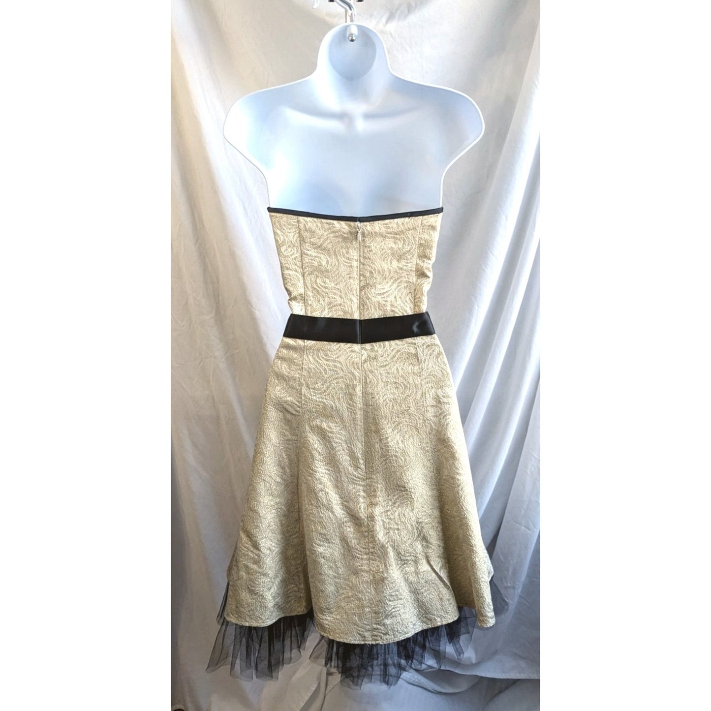 Vintage 90s/Y2K Jessica McClintock GUNNE SAX Gold Prom Dress Fairy Grunge Sz 9