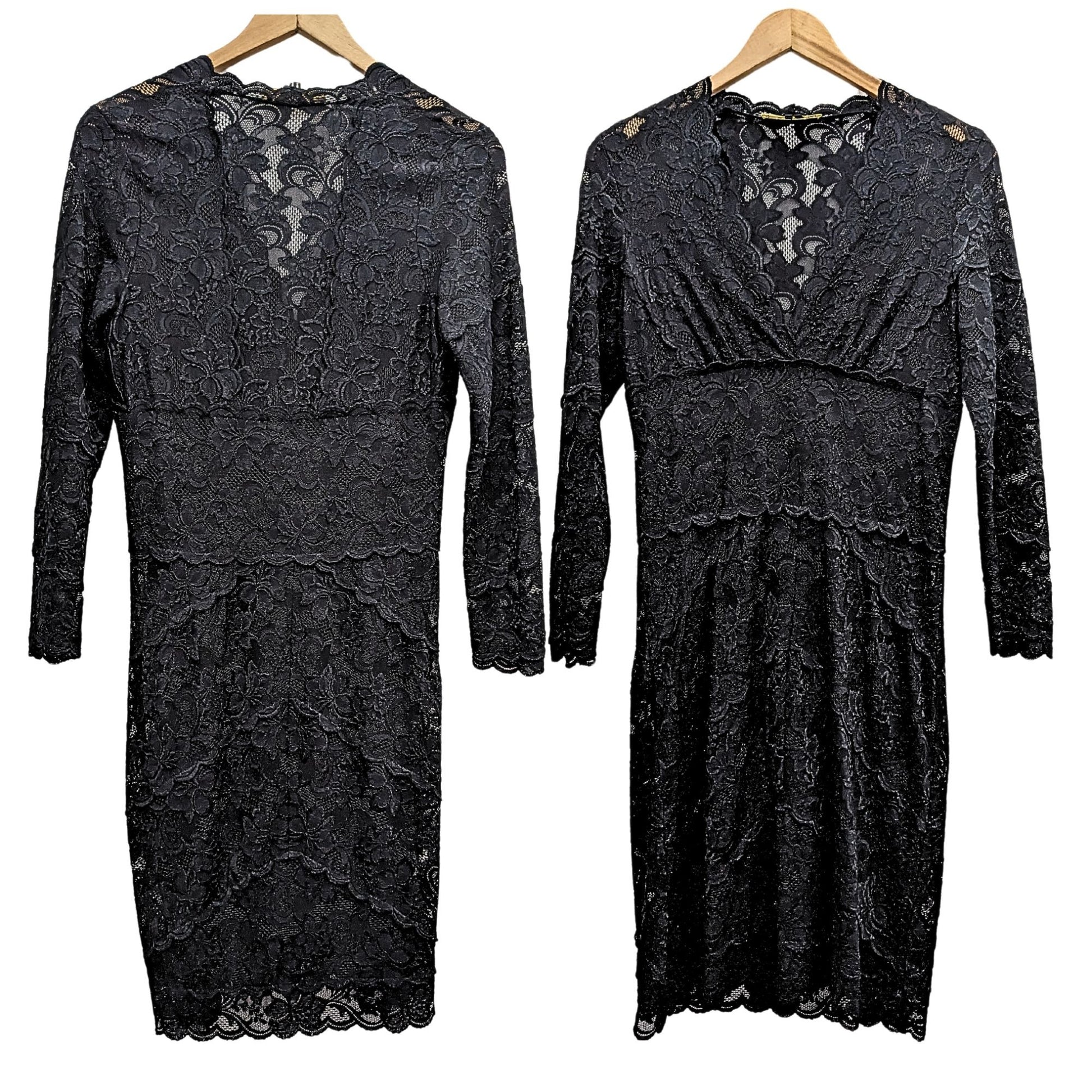 Rare Vintage 90s NICOLE MILLER Gold Label Black Stretch Lace Bodycon Dress Sz M Rare Vintage 90s NICOLE MILLER Gold Label Black Stretch Lace Bodycon Dress Sz M