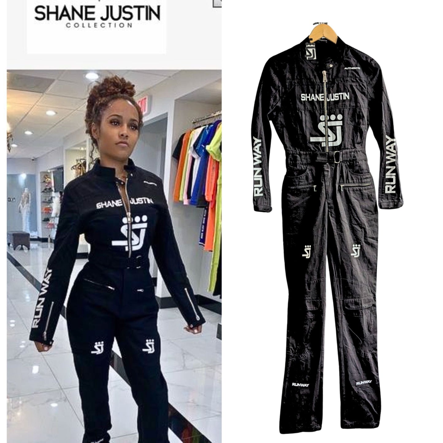 NWT SHANE JUSTIN Combat Zip Up Moto Boilersuit Jumpsuit Size Curvy XS