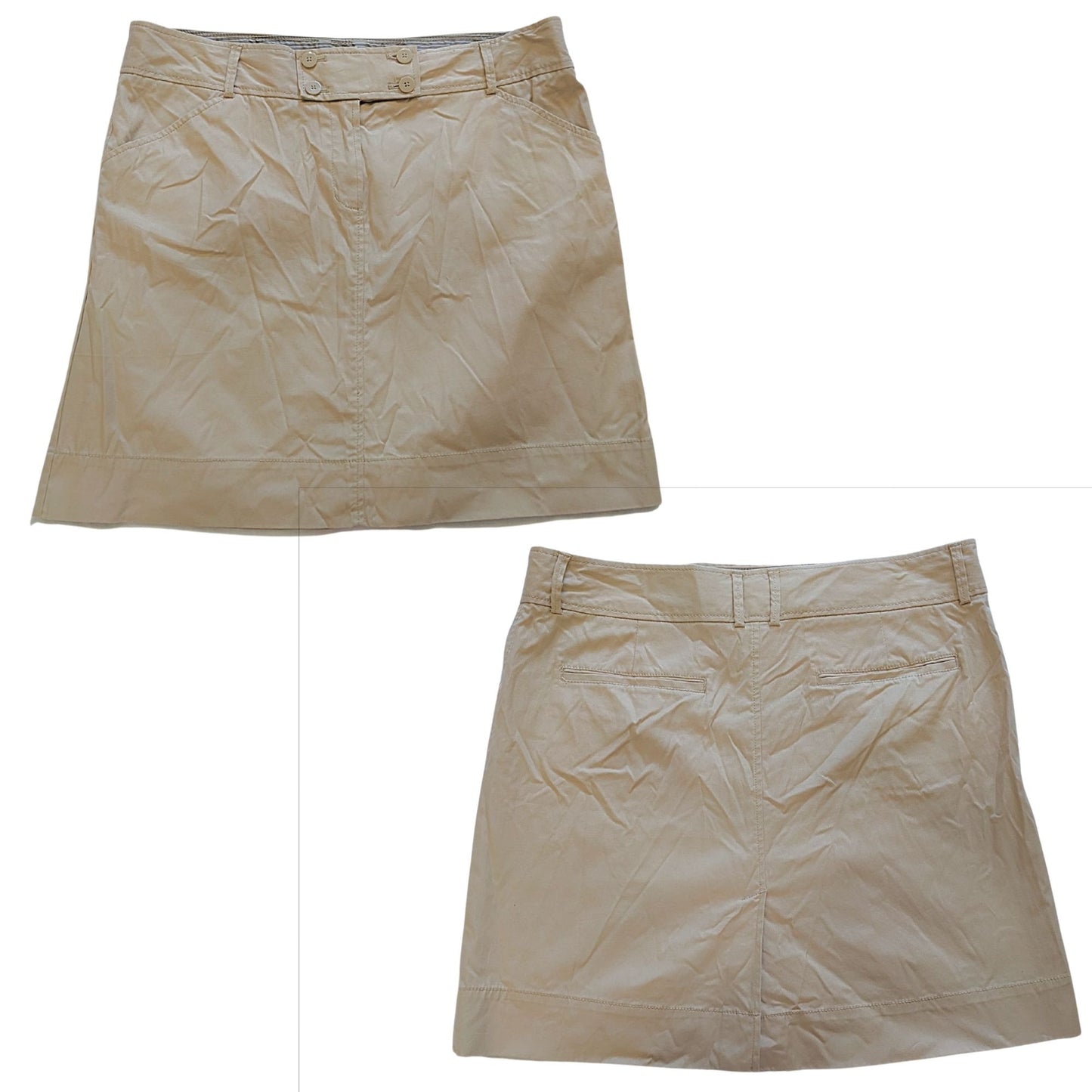 Vintage Y2K OLD NAVY 98% Cotton Khaki Stretch Low Rise Skirt 4 Pockets! Size 16