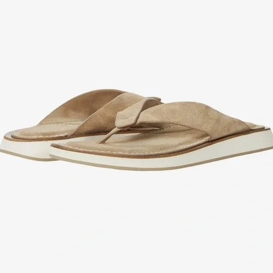 Anthropologie RAG & BONE Parker Tan Brown Suede Thong Sandals Size 9