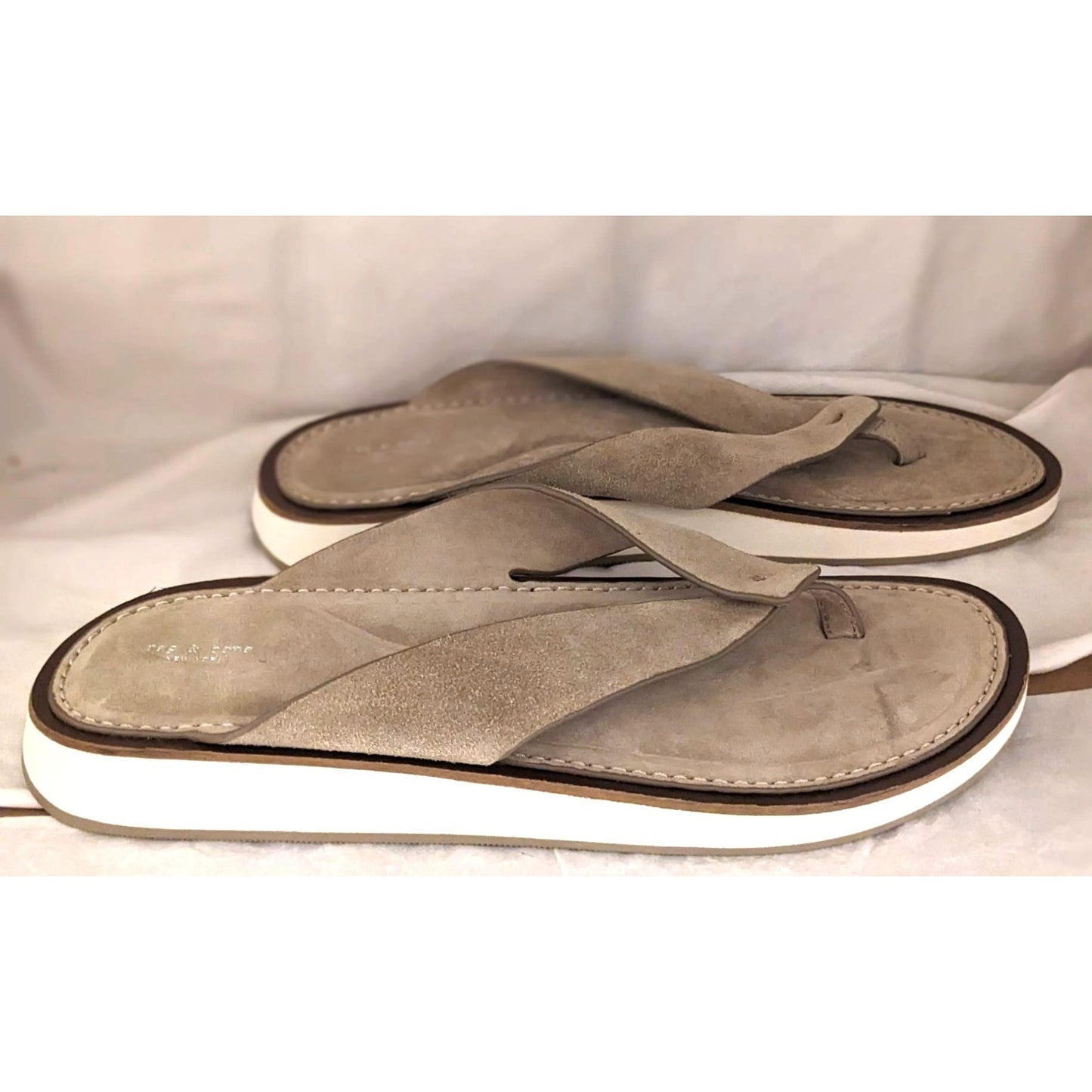 Anthropologie RAG & BONE Parker Tan Brown Suede Thong Sandals Size 9