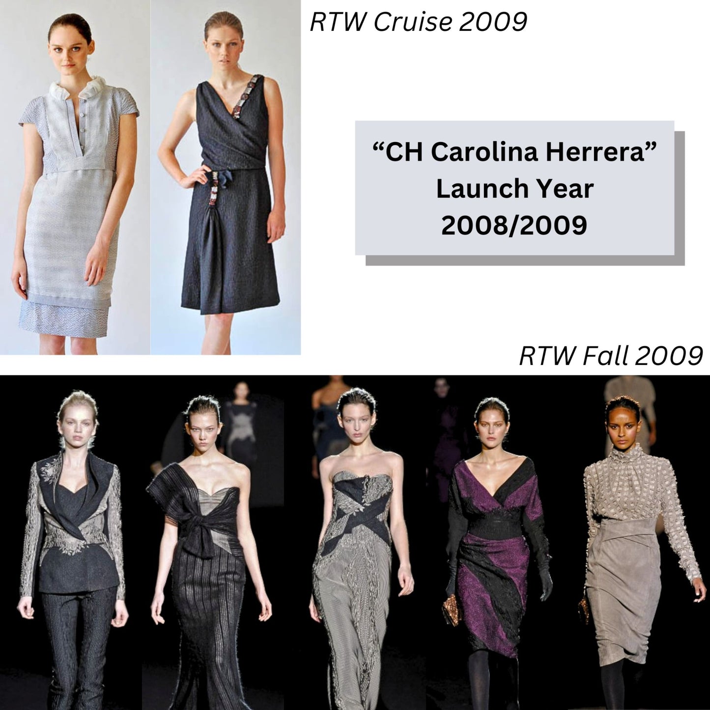 Vtg Y2K 2009 Launch Yr CH CAROLINA HERRERA Gray Wool Tweed Wrap Mini Dress Sz 6