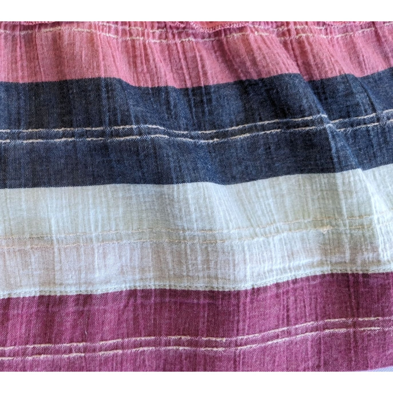 2010 JUICY COUTURE Mia 100% Cotton Blue Pink Strapless Striped Sundress Size PS