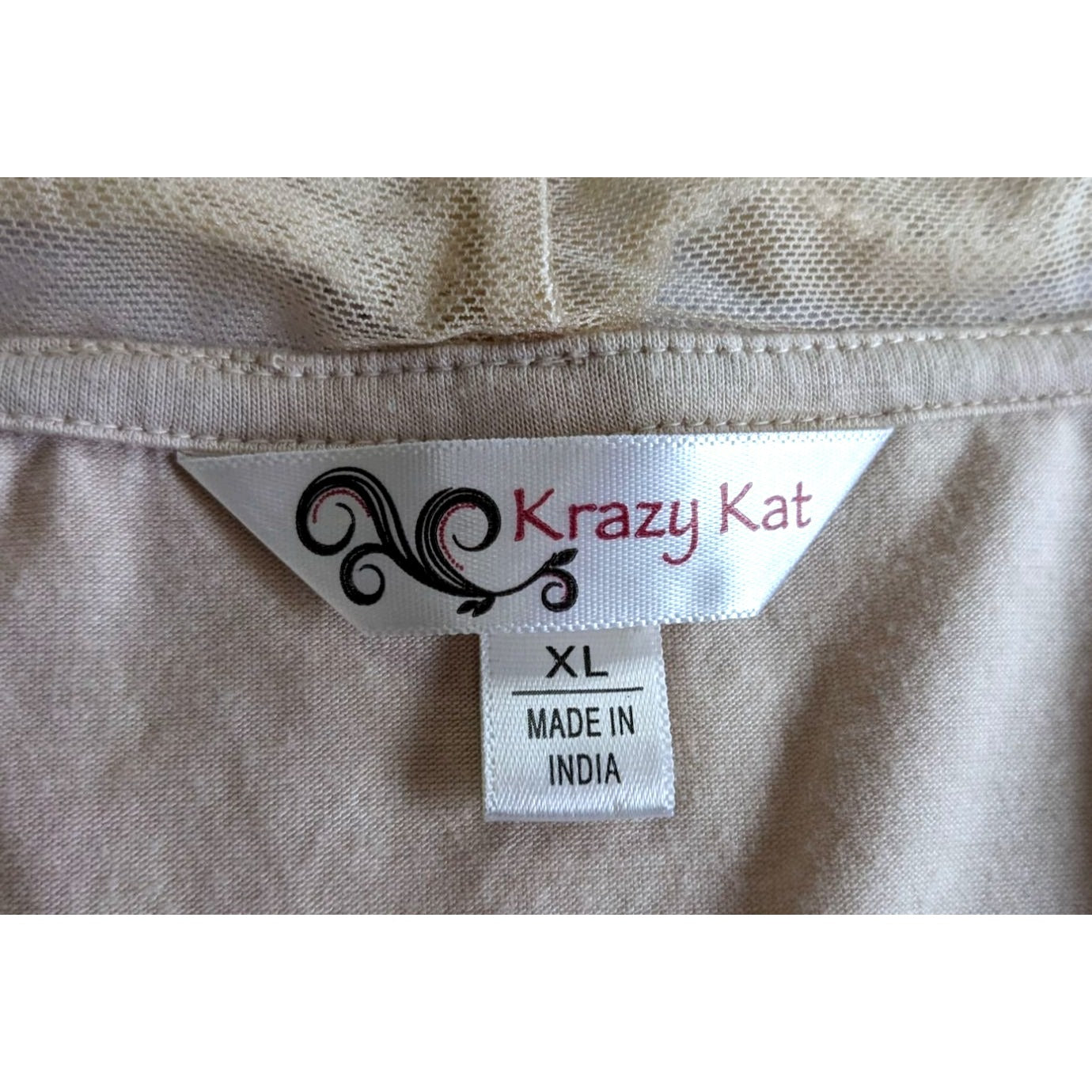 KRAZY KAT Cream Lace Open Cardigan Floral Solid Size XL