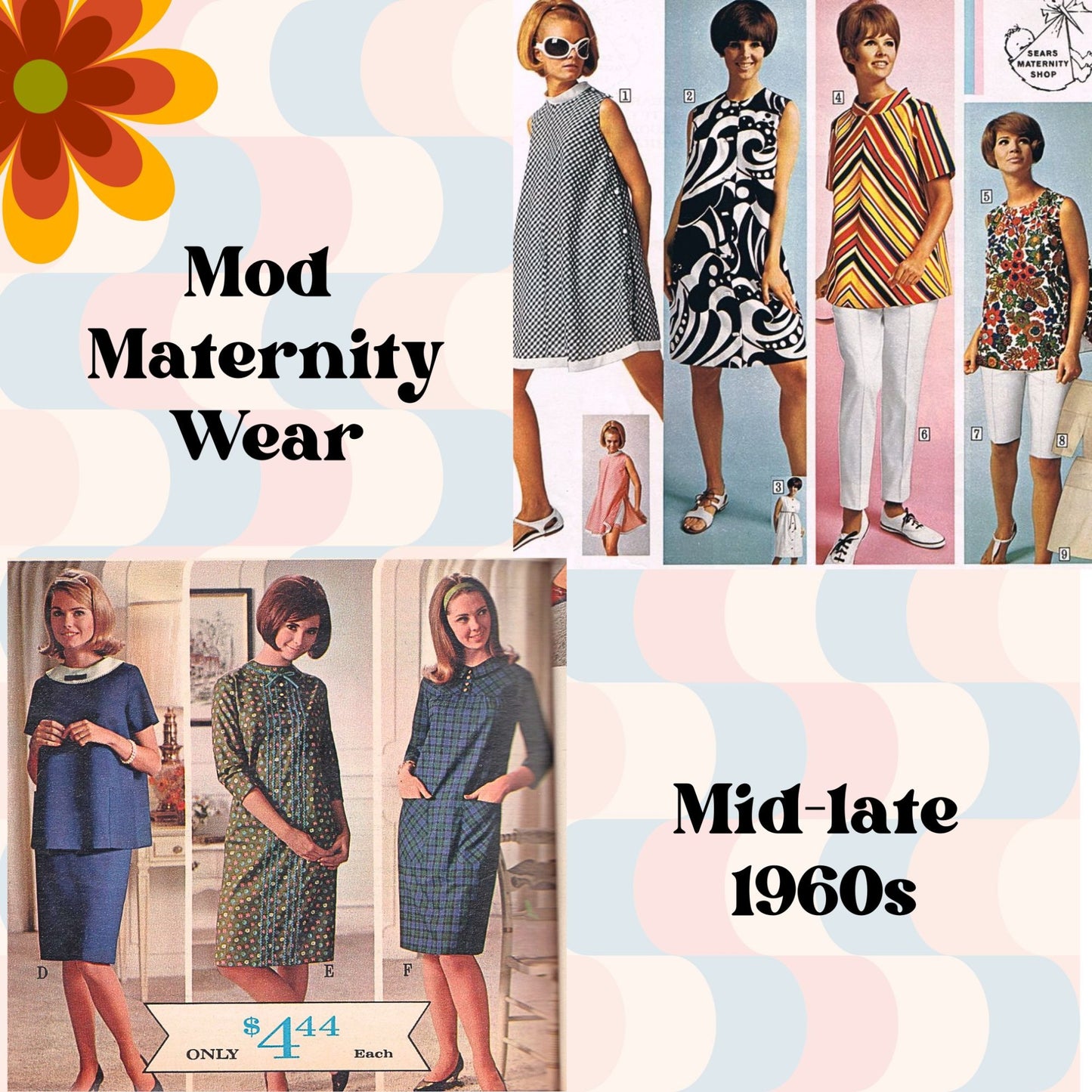 Vtg 60s EXPECTANTLY YOURS Mod Maternity Dress Flax Burlap Gunny Sack Size S/M