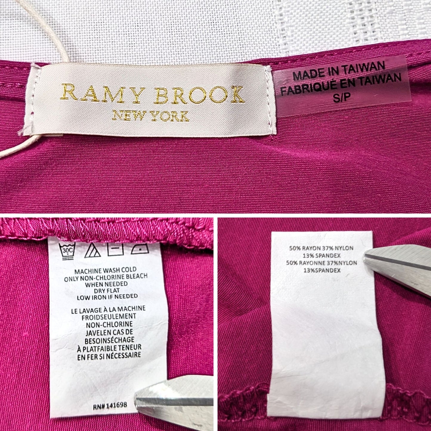 NWT RAMY BROOK Geniveve Deep Fuschia Tulip Skirt Dress Size S